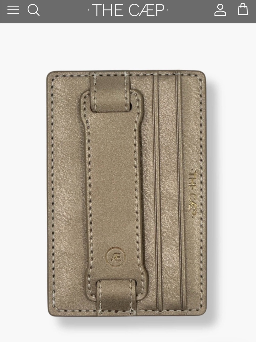 The Cæp Taupe Leather Card & Money Clip Holder